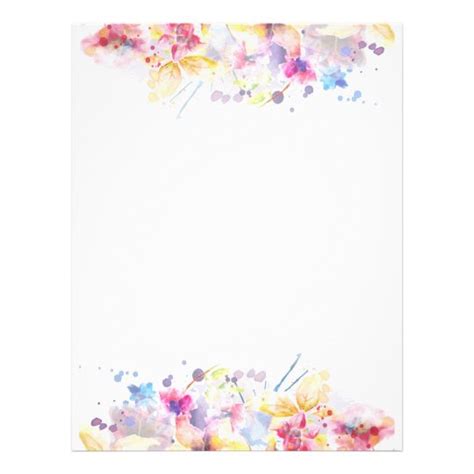 Pastel Watercolor Floral Letterhead