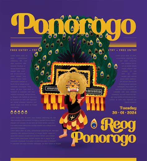 Reog Ponorogo Dance Indonesia Culture Cell Shaded Hand Drawn