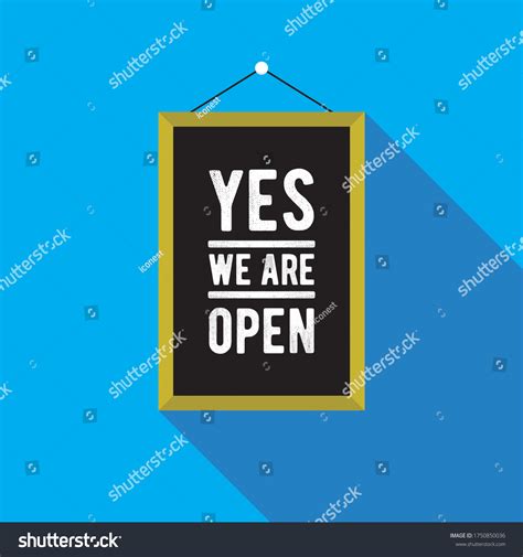 Yes We Open Chalkboard Sign Vector Stock Vector Royalty Free