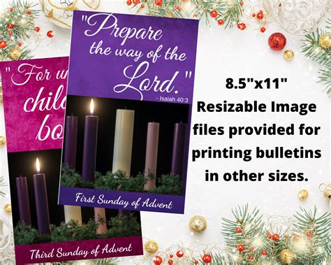 Printable Church Bulletin Covers Advent Set 2 Plus Christmas Eve