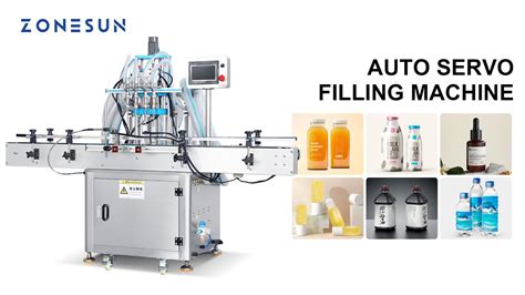 Zonesun Automatic Nozzles Servo Piston Pump Liquid Filling Machine Zs