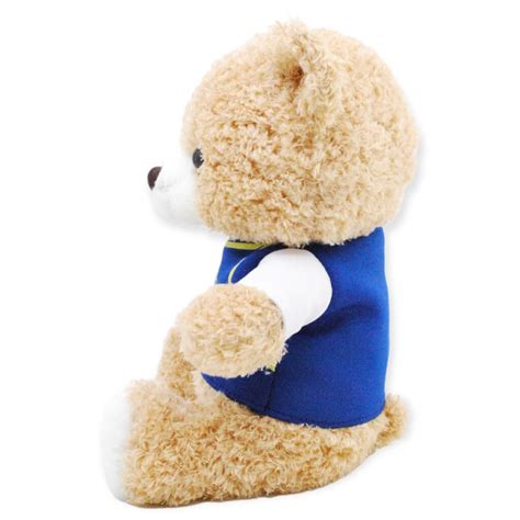 Oso De Peluche Caf Playera Azul Cm Altura Puuf