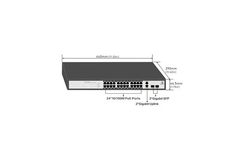 Rack 24 Port Poe Switch With 2 Gigabit Rj45 And 2 Sfp Uplink Benchu Gourp