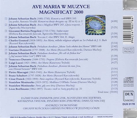 Ave Maria W Muzyce Ave Maria In Music Magnificat 2000 CD US IMPORT