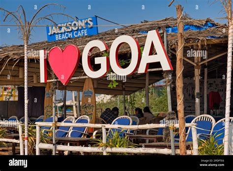 I love Goa sign. Candolim beach Goa India Stock Photo - Alamy