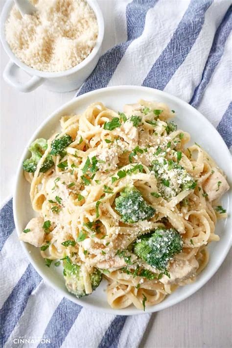 Chicken And Broccoli Fettuccine With Cauliflower Alfredo Sauce