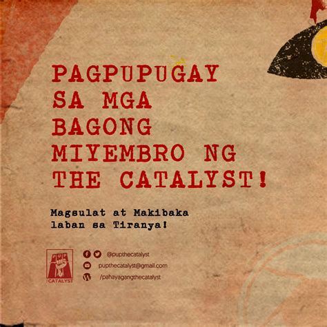 The Catalyst On Twitter Pagbati Sa Mga Bagong Kampus Mamamahayag Ng The Catalyst Ang Opisyal