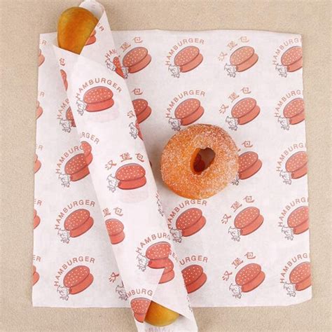 Custom Printed Logo Grease Proof Fast Edible Food Wrapping Paper For