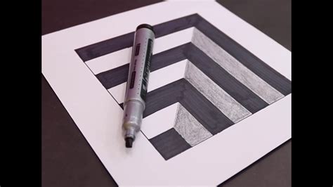 How To Draw 3D Hole Anamorphic Illusion Simple Easy Tutorial