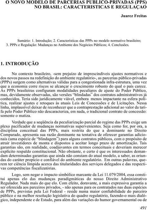 O NOVO MODELO DE PARCERIAS PUBLICO PRIVADAS PPS NO BRASIL