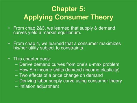 PPT Chapter 5 Applying Consumer Theory PowerPoint Presentation Free