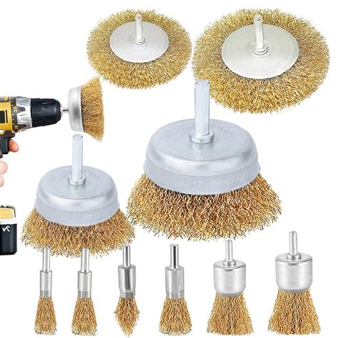 Wire Brush Wheel Cup Brush Set 10 Pack Coarse Crimped 1 4 Inch Shank