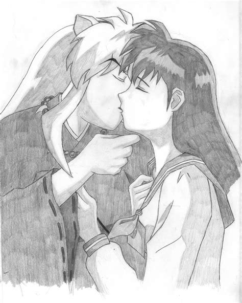 Inuyasha And Kagome Kissing By Himeko On Deviantart