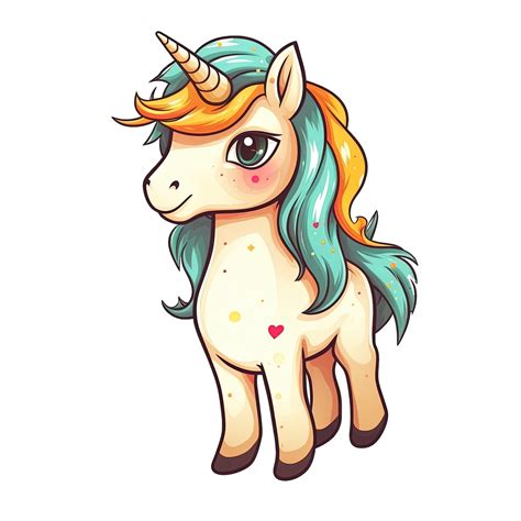 Cute Cartoon Unicorn Sticker 24488104 Png