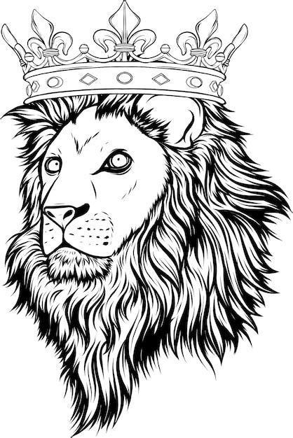 Premium Vector Lion Head Outline Illustration Vector