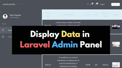 How To Display Data In Laravel Admin Panel Laravel Hotel Management