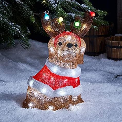 Lights4fun Christmas Battery Operated Figure Light Up Acrylic Reindeer