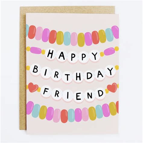 Friendship Bracelet Birthday Card - Rock Paper Scissors