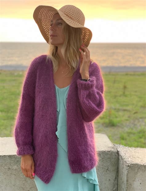 Cardigan Women Mohair Wool Long Cardigan Mohair Knitted Etsy