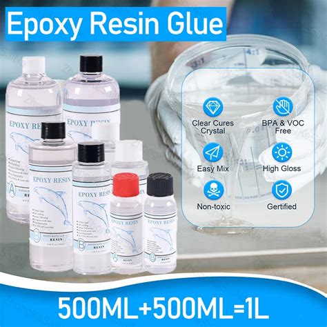 Ml Crystal Clear Epoxy Resin Bubble Free Crystal Glue Diy Casting