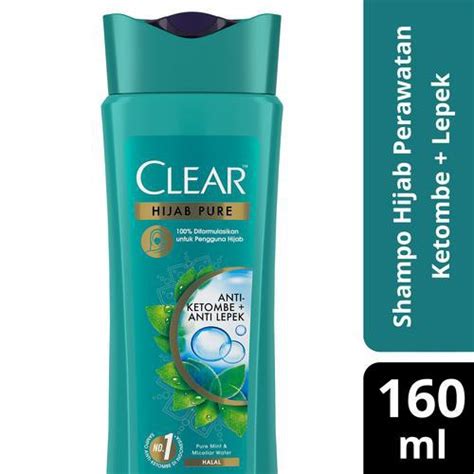 Jual SAMPO CLEAR HIJAB PURE SHAMPOO 160 ML ANTI KETOMBE LEPEK RONTOK