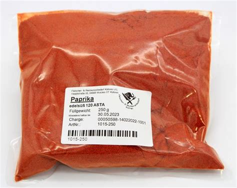 Paprika edelsüß 120 ASTA gemahlen Paprikapulver Fleischerei