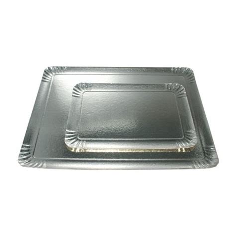 25 Plateaux Traiteur Argent 28x42 Cm Embalimat