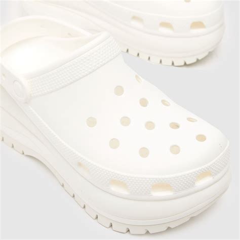 Damen Weiß crocs Classic Mega Crush Clog Sandalen schuh