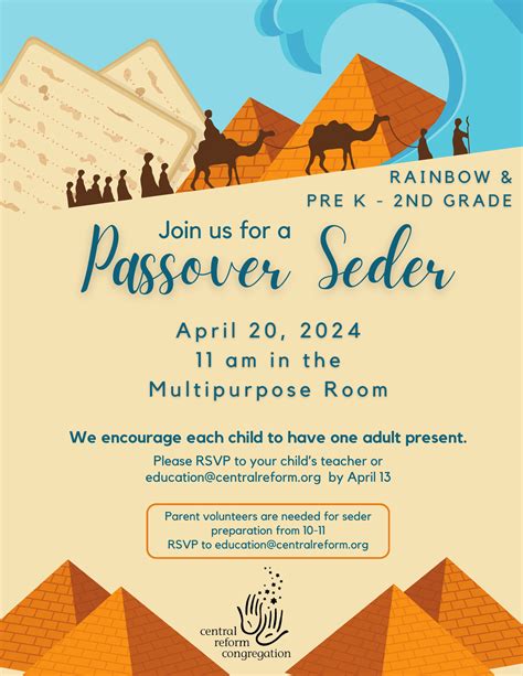 Passover Seder Rainbow 2nd Grade Central Reform Congregation