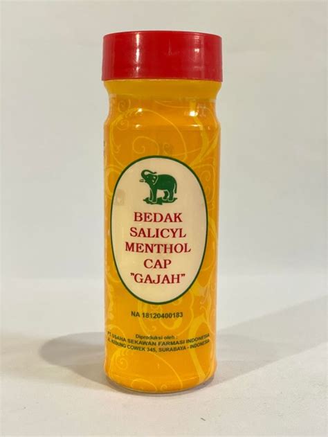 Bedak Salicyl Menthol Cap Gajah Bedak Pereda Gatal Biang Keringat