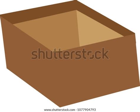 Cardboard Box Vector Drawing Stock Vector Royalty Free 1077904793