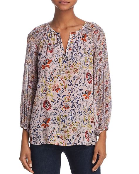 Velvet By Graham And Spencer Kandee Floral Print Peasant Top Women