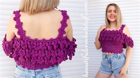 CROCHET FLOWER TOP FREE PATTERN | Beautiful Crochet Stuff