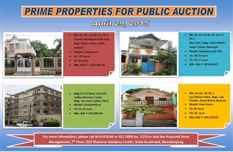 Pag Ibig Fund Acquired Assets For Sale April 29 2015