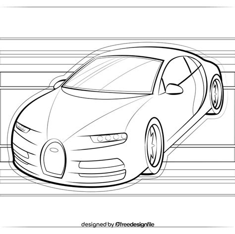 Bugatti Chiron Black And White Vector Free Download