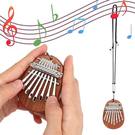 Mini Kalimba Pulgar Piano Port Til Madera Maciza Llaves Marimba Dedo