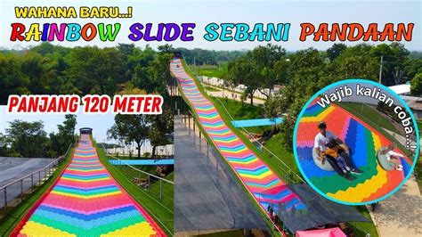 Wisata Baru Rainbow Slide Di Kolam Renang Sebani Pandaan Youtube