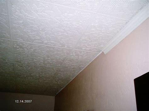 Styrofoam Ceiling Tiles Over Popcorn Ceiling