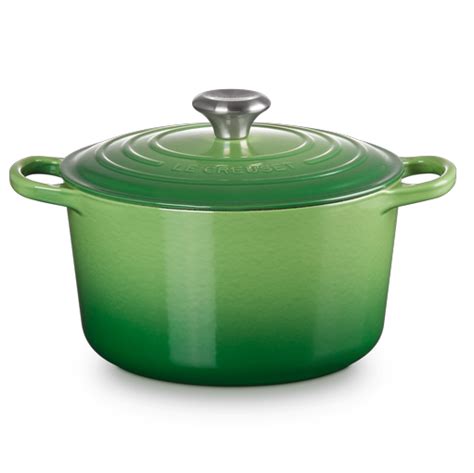 Le Creuset Signature Bräter rund hoch 24 cm Bamboo Green