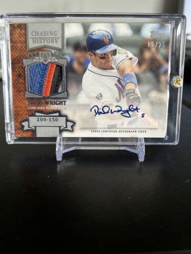 2013 Topps Chasing History Auto 4 Color Relic Patch 0225 David Wright