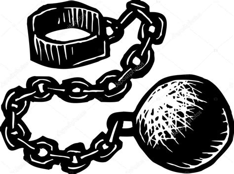 Woodcut Illustration Of Ball And Chain — Stock Vector © Ronjoe 29511901