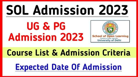 Sol Admission Details Sol Ug Pg Admission Sol Admission