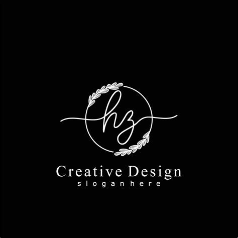 Initial Hz Beauty Monogram And Elegant Logo Design Handwriting Logo Of