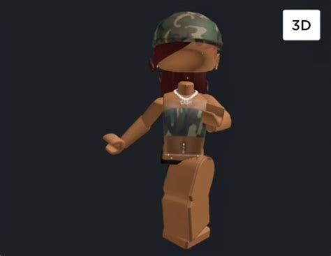 A 3d Image Of A Woman Wearing A Camo Shirt And Headgear Standing In