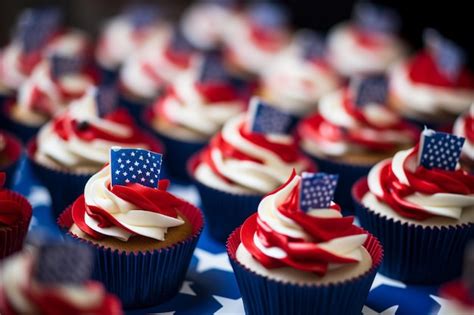 Premium Photo Patriotic American Flag Cupcakes