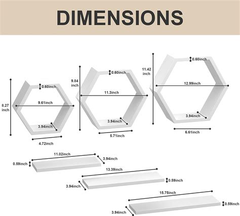 Estantes Flotantes Hexagonales De Madera Montados En La Pared Juego De