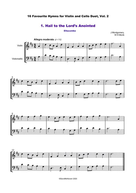 16 Favourite Hymns Vol 2 For Violin And Cello Duet By Various String Duet Digital Sheet