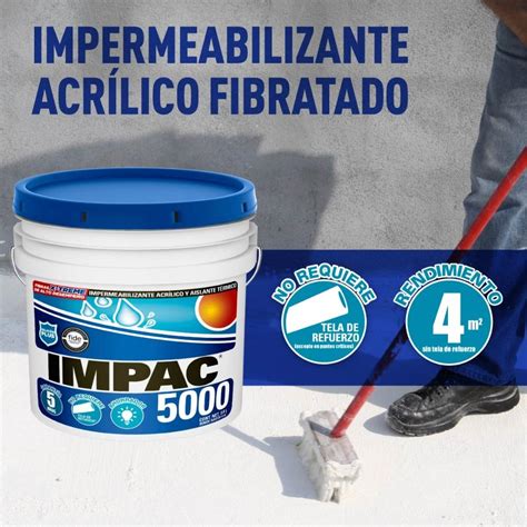 Impermeabilizante Acr Lico Fibratado Blanco A Os Impac L