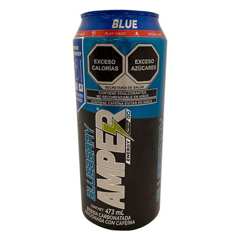 Bebida Energ Tica Amper Blue Sabor Blueberry Ml Soriana In