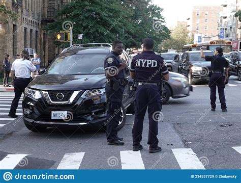 New York Police Department Activity On Scene Of An Incident In Brooklyn Editorial Stock Image